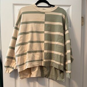 Striped Green and Cream Sweatshirt